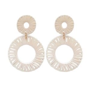 Calypso raffia circles earrings